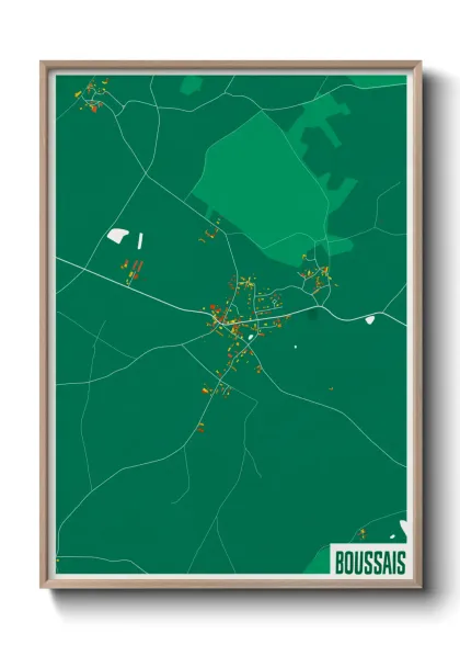 Une affiche de carte sur Boussais