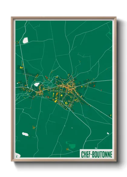 Une affiche de carte sur Chef-Boutonne