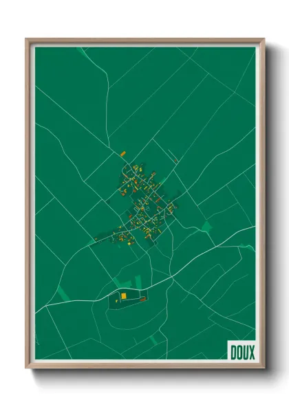 Une affiche de carte sur Doux