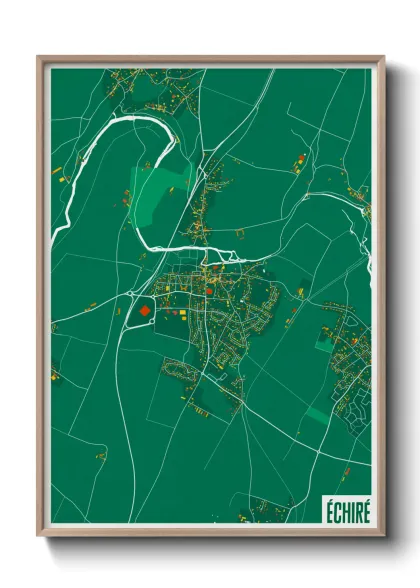 Une affiche de carte sur Échiré