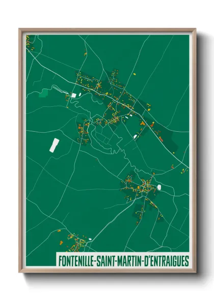 Une affiche de carte sur Fontenille-Saint-Martin-d'Entraigues