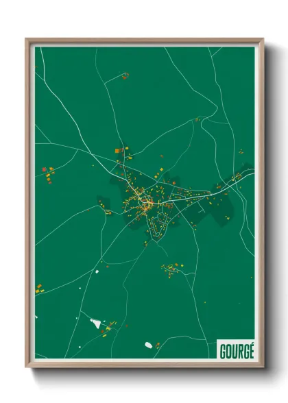 Une affiche de carte sur Gourgé