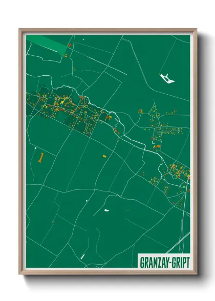 Une affiche de carte sur Granzay-Gript