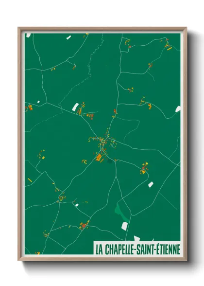 Une affiche de carte sur La Chapelle-Saint-Étienne