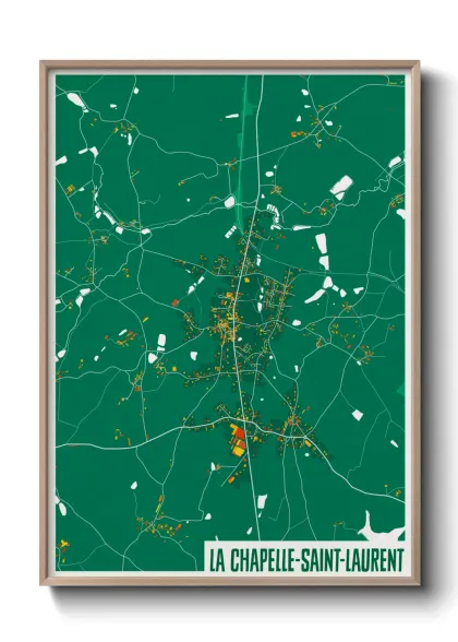 Une affiche de carte sur La Chapelle-Saint-Laurent
