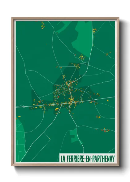 Une affiche de carte sur La Ferrière-en-Parthenay