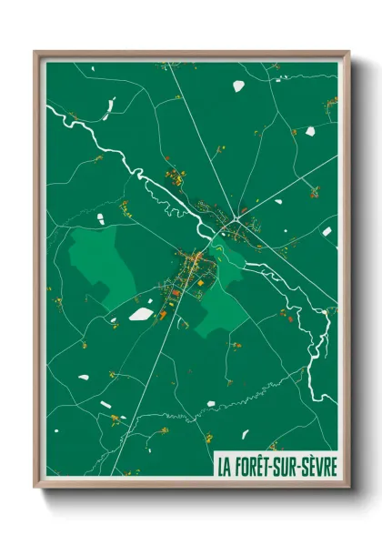 Une affiche de carte sur La Forêt-sur-Sèvre