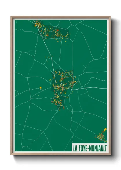Une affiche de carte sur La Foye-Monjault