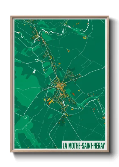 Une affiche de carte sur La Mothe-Saint-Héray