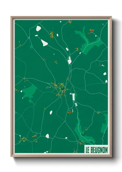 Une affiche de carte sur Le Beugnon