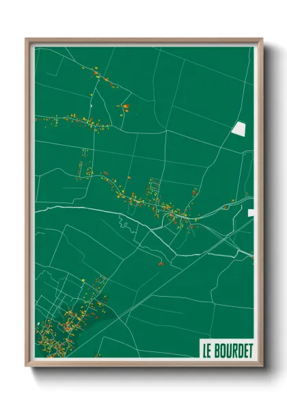 Une affiche de carte sur Le Bourdet