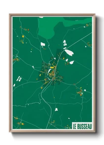 Une affiche de carte sur Le Busseau