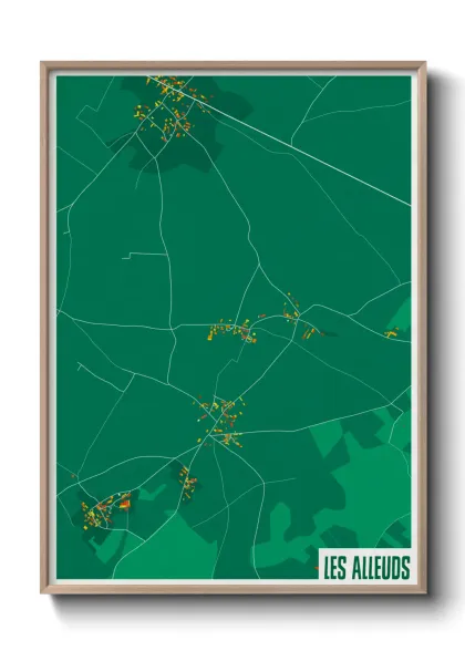 Une affiche de carte sur Les Alleuds