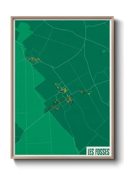 Une affiche de carte sur Les Fosses