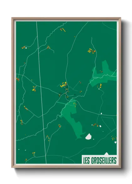 Une affiche de carte sur Les Groseillers