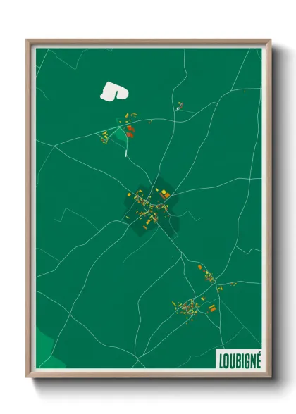 Une affiche de carte sur Loubigné