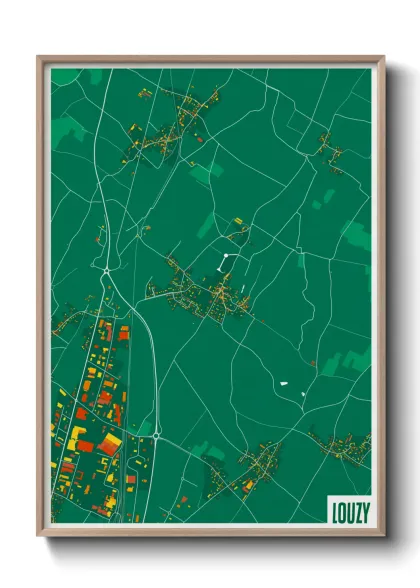 Une affiche de carte sur Louzy