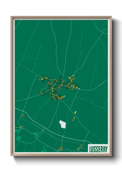 Une affiche de carte sur Lusseray