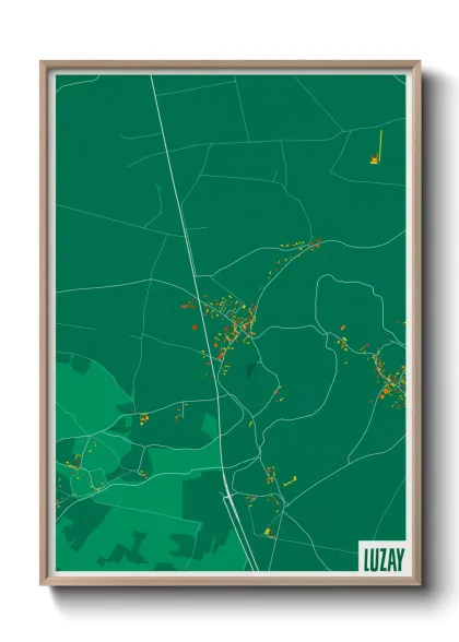 Une affiche de carte sur Luzay