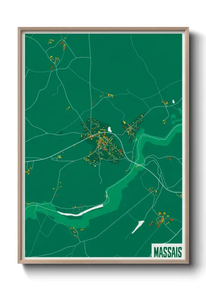 Une affiche de carte sur Massais