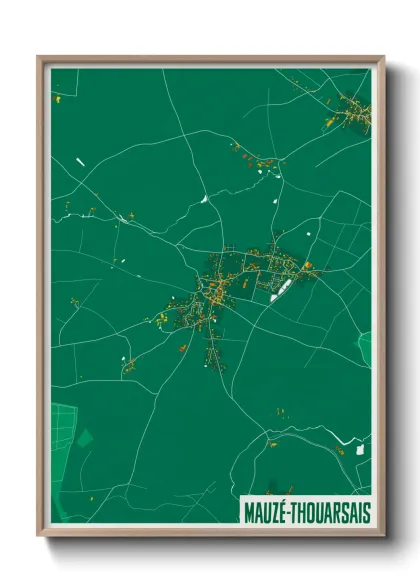 Une affiche de carte sur Mauzé-Thouarsais