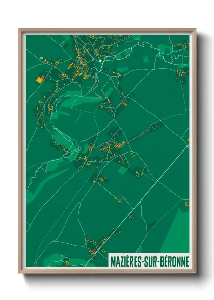 Une affiche de carte sur Mazières-sur-Béronne