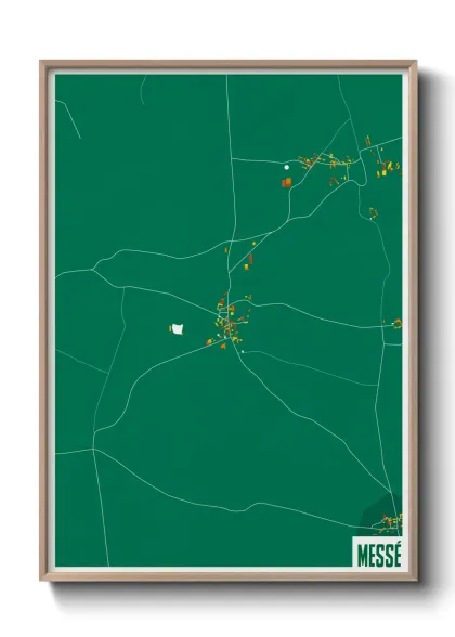 Une affiche de carte sur Messé