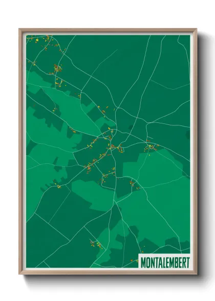 Une affiche de carte sur Montalembert