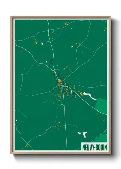 Une affiche de carte sur Neuvy-Bouin