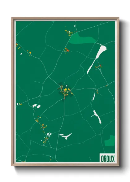 Une affiche de carte sur Oroux