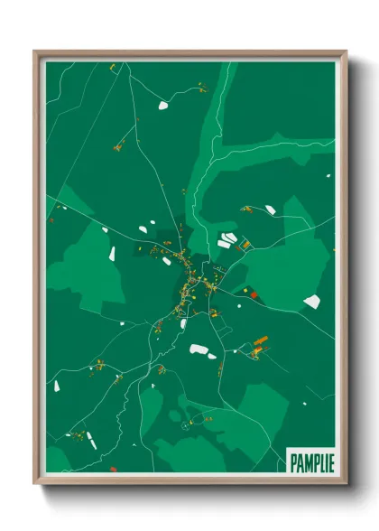 Une affiche de carte sur Pamplie