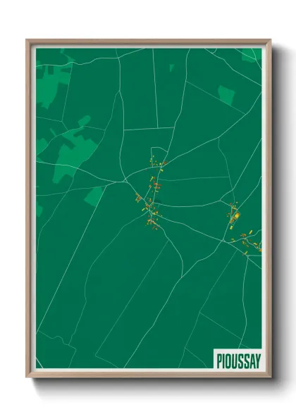 Une affiche de carte sur Pioussay