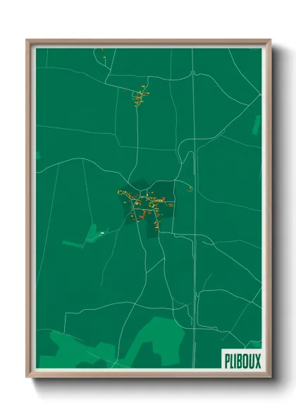 Une affiche de carte sur Pliboux