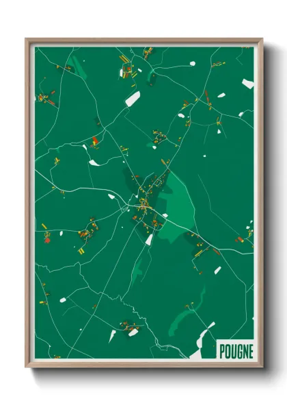 Une affiche de carte sur Pougne