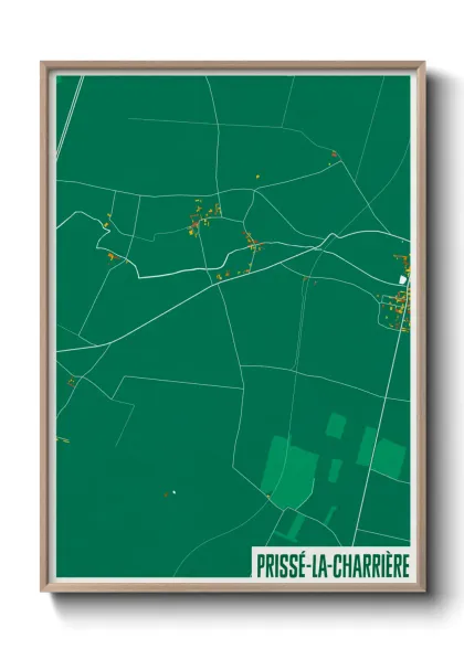 Une affiche de carte sur Prissé-la-Charrière