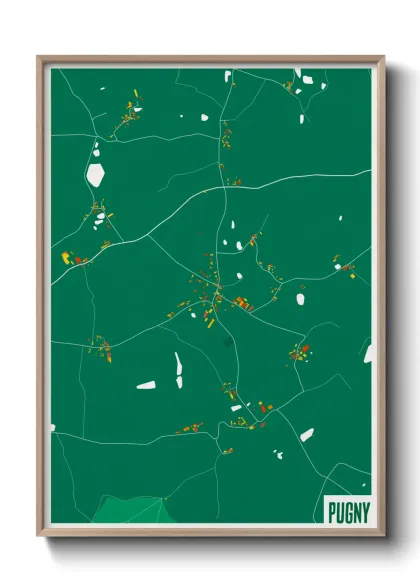 Une affiche de carte sur Pugny