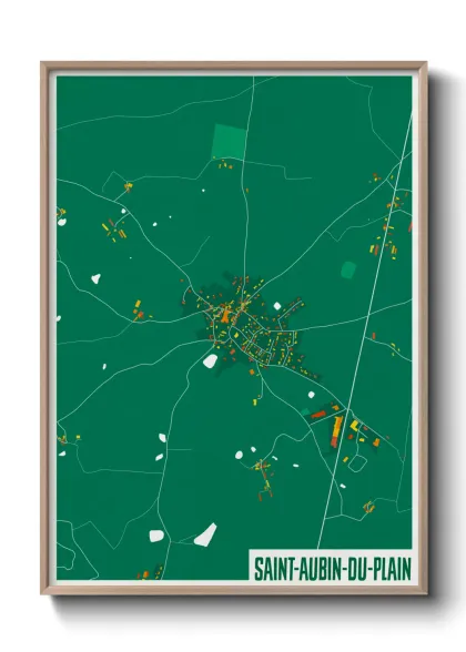 Une affiche de carte sur Saint-Aubin-du-Plain
