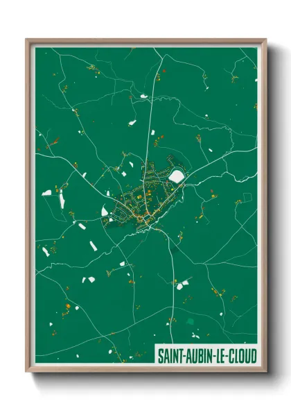 Une affiche de carte sur Saint-Aubin-le-Cloud