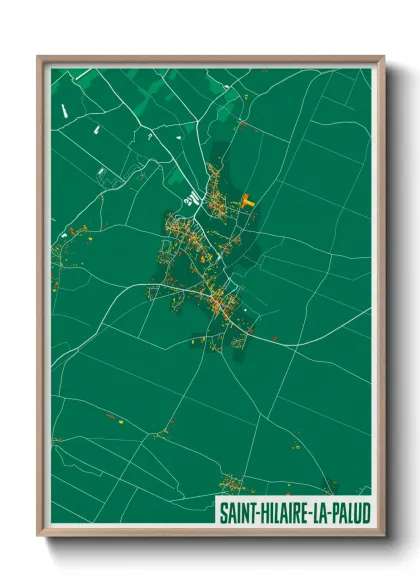 Une affiche de carte sur Saint-Hilaire-la-Palud