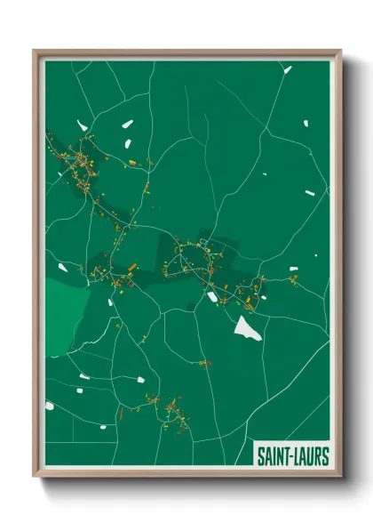 Une affiche de carte sur Saint-Laurs