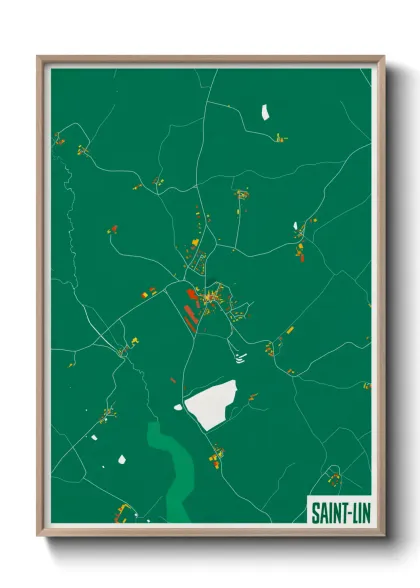 Une affiche de carte sur Saint-Lin