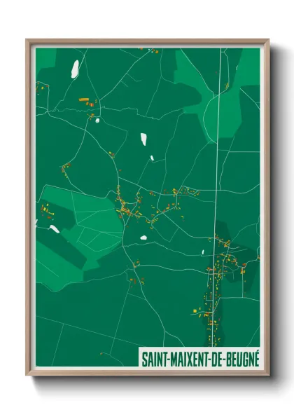 Une affiche de carte sur Saint-Maixent-de-Beugné