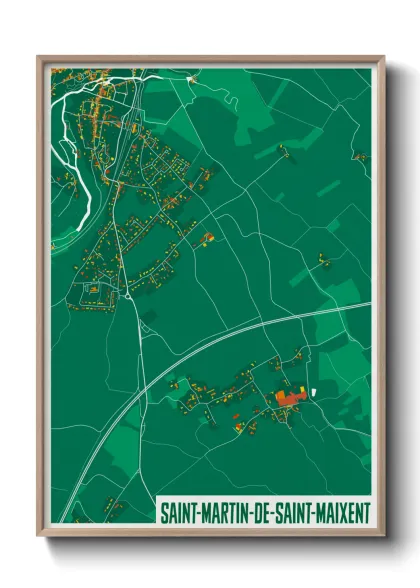 Une affiche de carte sur Saint-Martin-de-Saint-Maixent