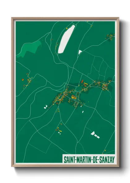 Une affiche de carte sur Saint-Martin-de-Sanzay