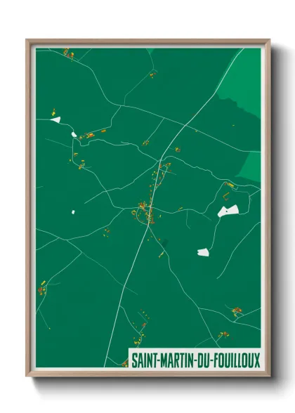 Une affiche de carte sur Saint-Martin-du-Fouilloux