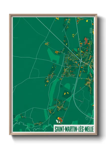 Une affiche de carte sur Saint-Martin-lès-Melle