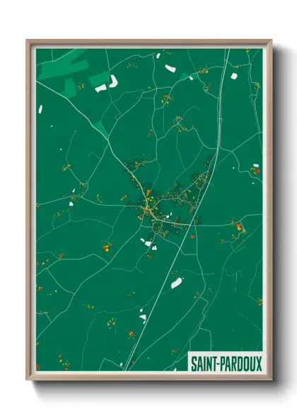 Une affiche de carte sur Saint-Pardoux