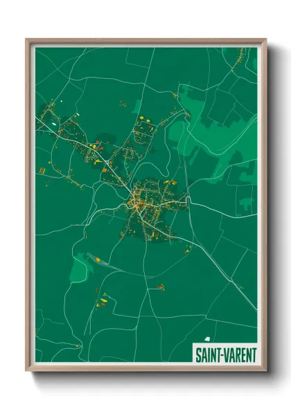 Une affiche de carte sur Saint-Varent