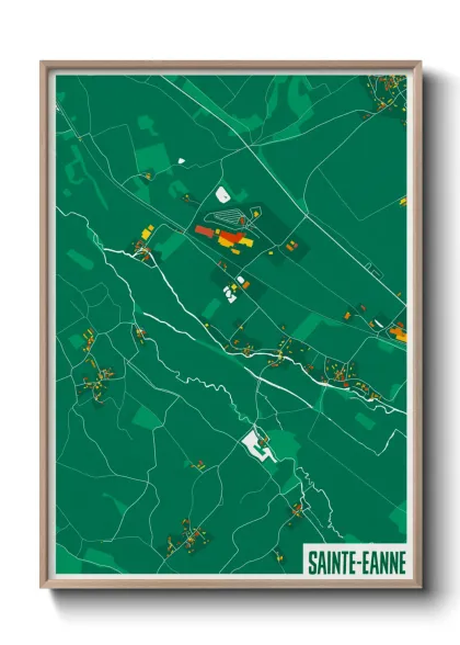 Une affiche de carte sur Sainte-Eanne