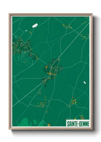 Une affiche de carte sur Sainte-Gemme